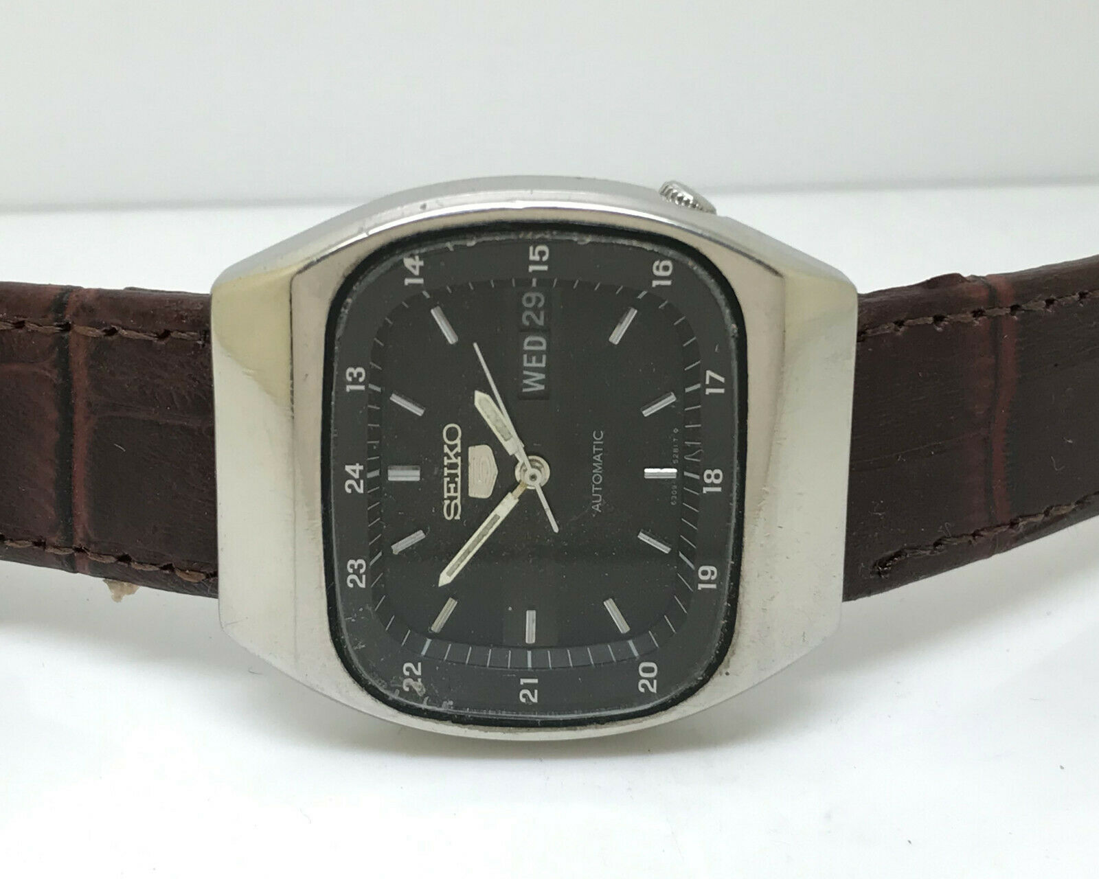 RARE VINTAGE SEIKO 6309 523A AUTOMATIC ORIGINAL BLACK DIAL