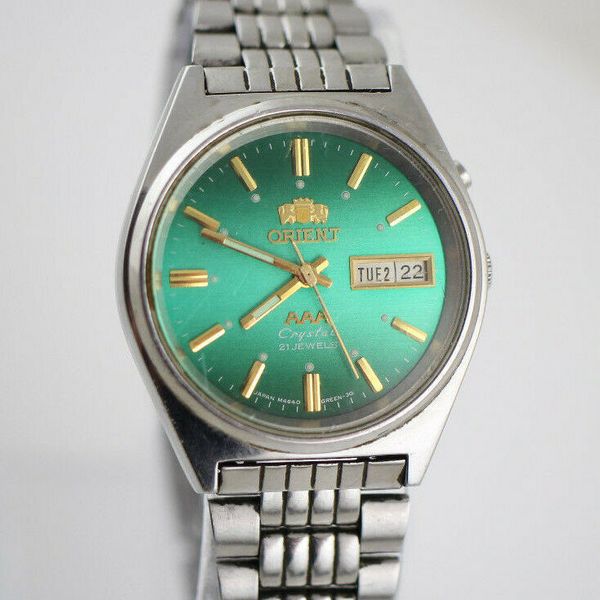 Vintage Orient 21 Jewel Automatic Green Dial AAA Crystal w Day Date Mens Watch WatchCharts Marketplace