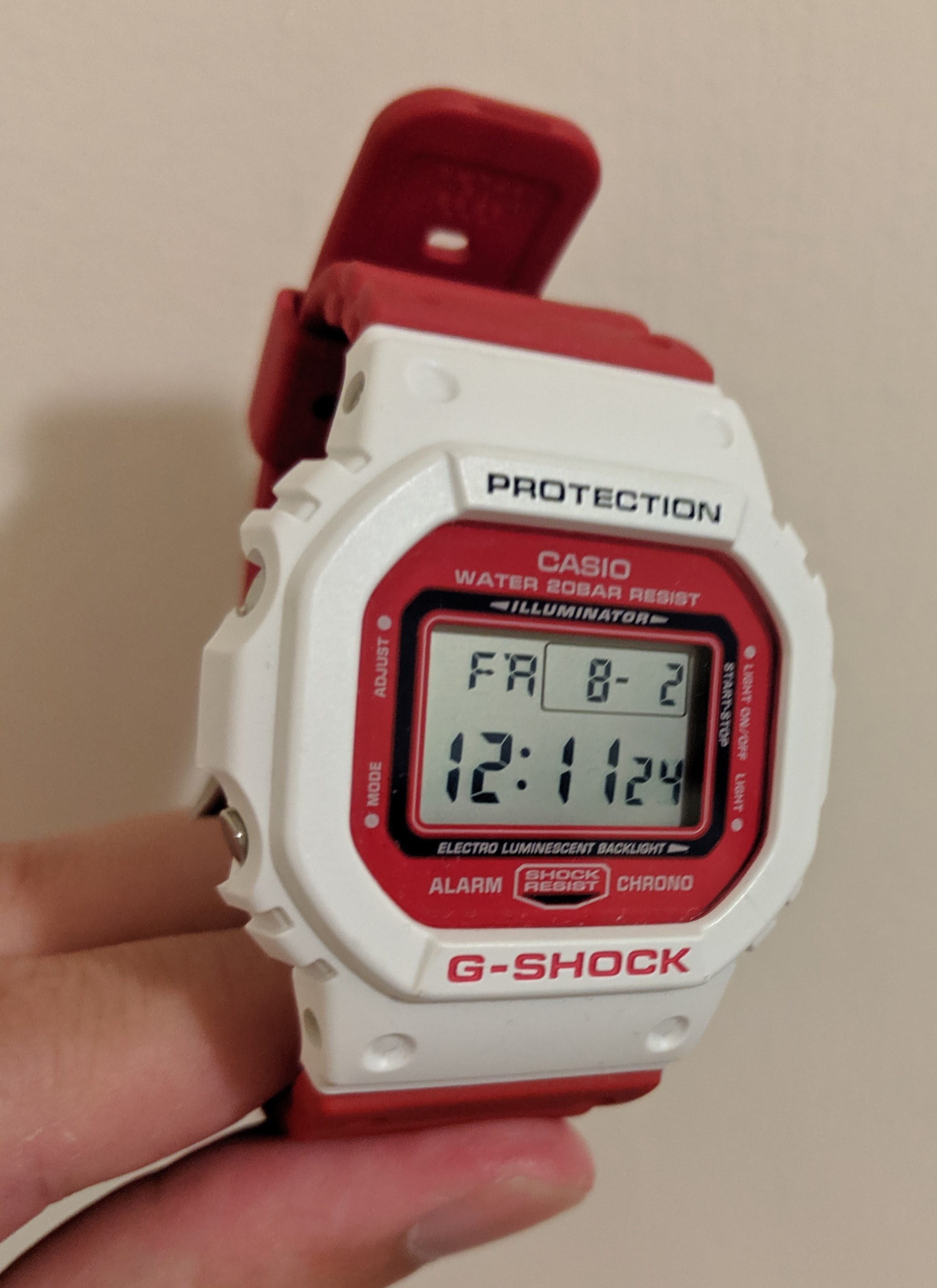 g shock square red