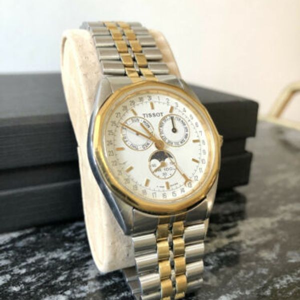 Tissot PR100 Vintage Watch Calendar Moonphase P365/465 Men Swiss
