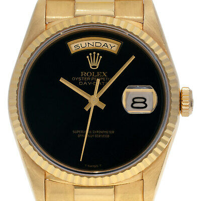 rolex gold day date onyx dial no markers