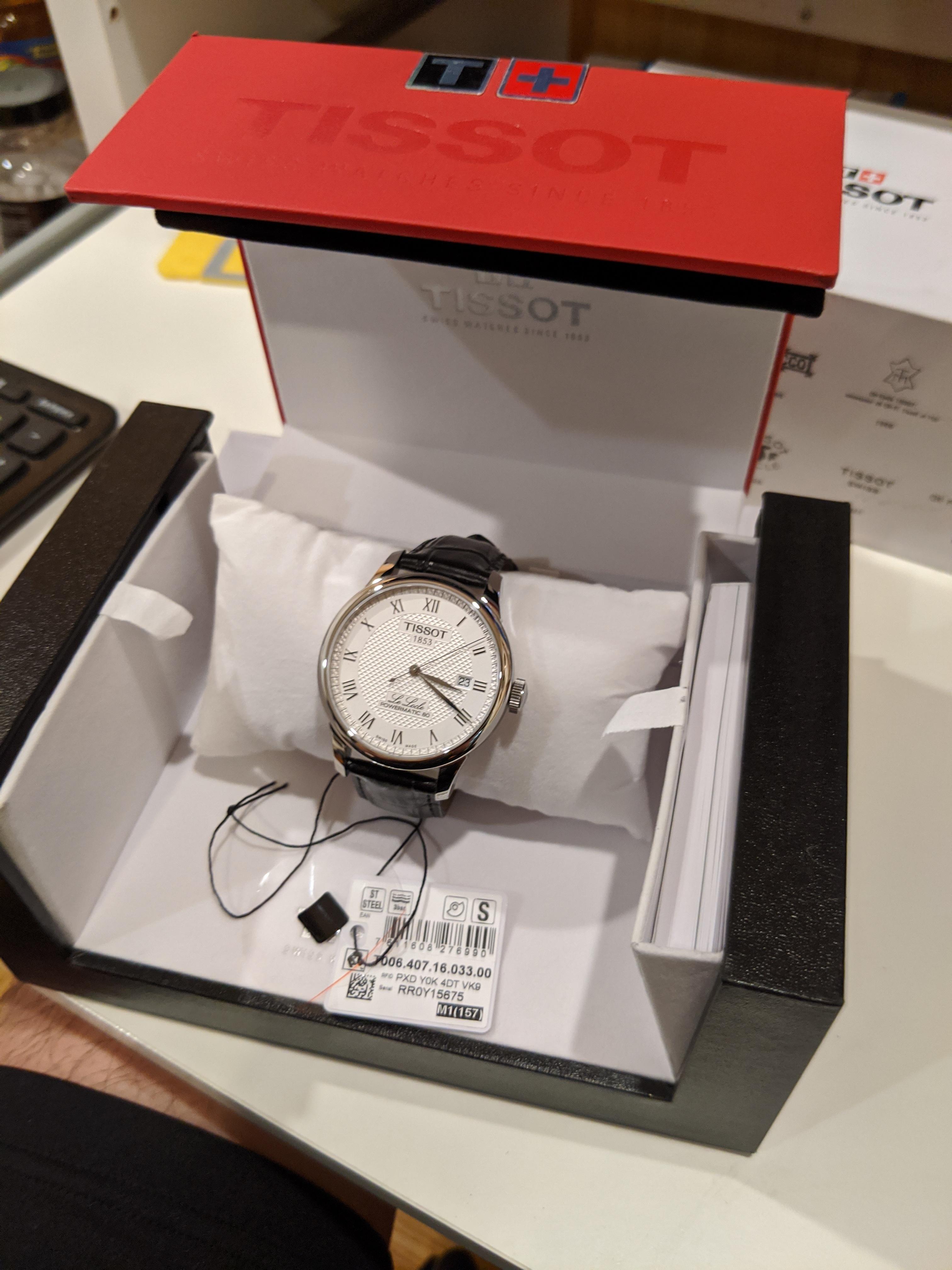 WTS Tissot Le Locle white w black strap FULL KIT Worn once