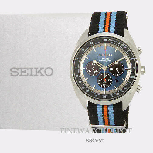 Authentic Seiko Men's RECRAFT Series Solar Chronograph Nylon Strap Watch  SSC667 | WatchCharts