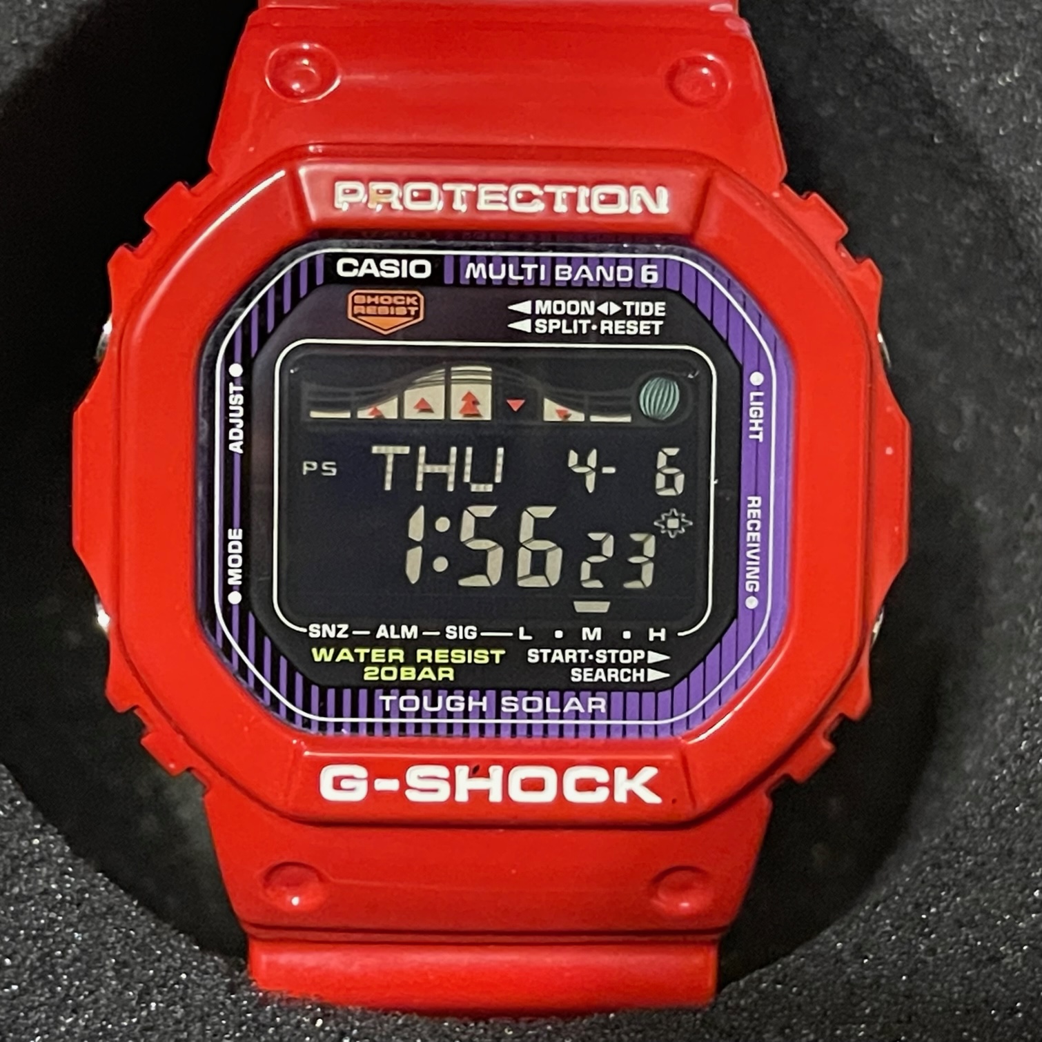 WTS Casio G Shock GWX 5600C 4 Red Tide Moon Graph Surf Negative Display Digital Watch WatchCharts Marketplace