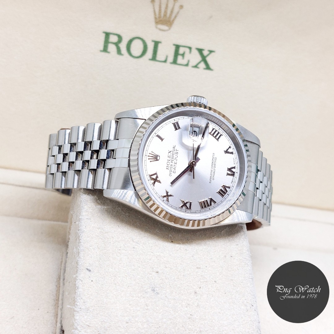 Rolex datejust hotsell rhodium roman dial