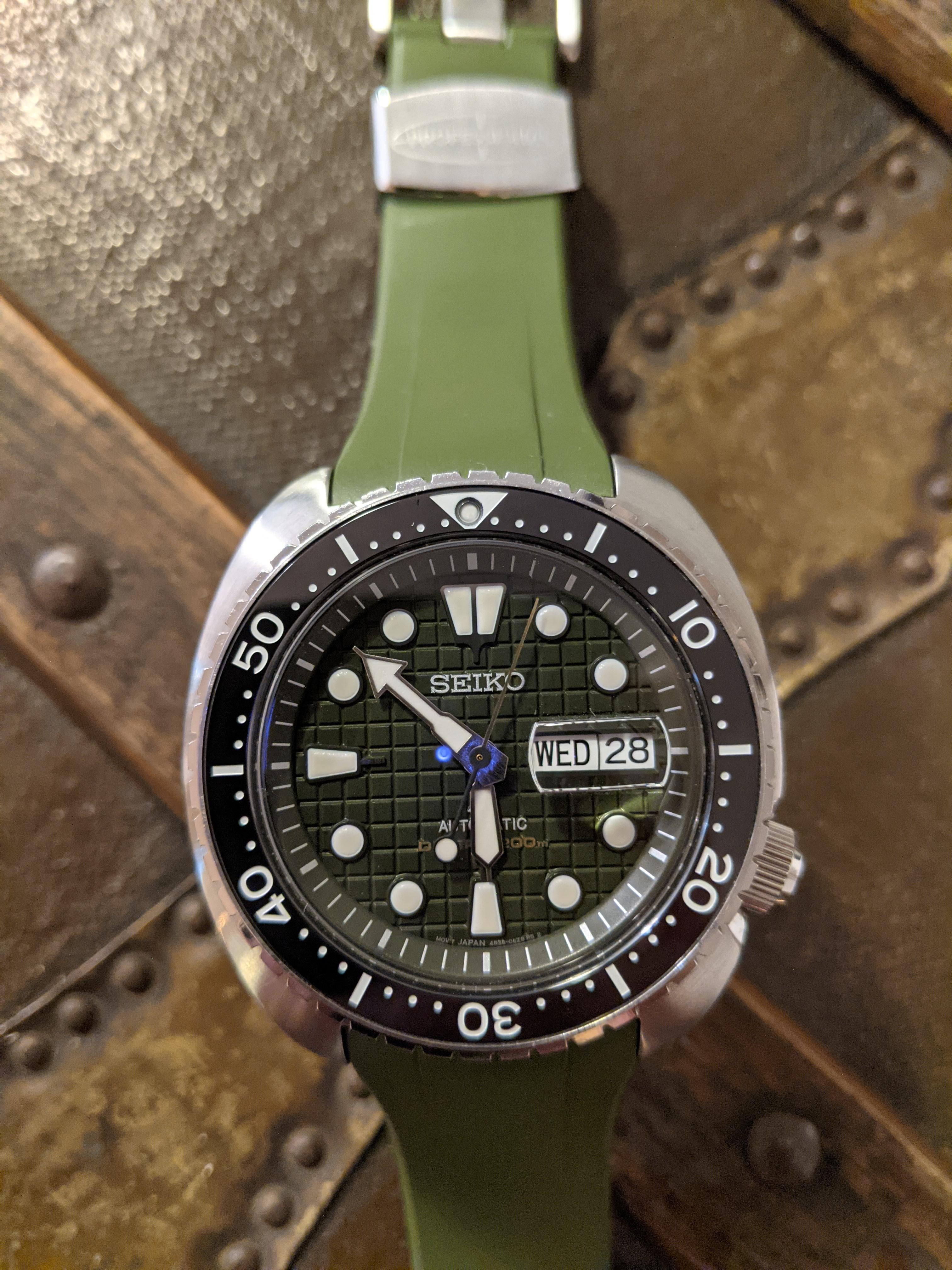 WTS] Seiko King Turtle Green SRPE05 w/ Bracelet/Silicone + Crafter Blue  Rubber Strap | WatchCharts