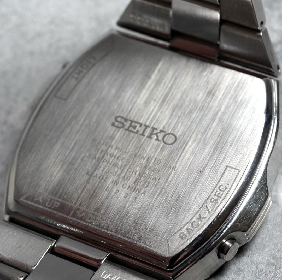 SEIKO Brightz S770-0AA0 Radio Wave Watch Silver Black Rare Vintage