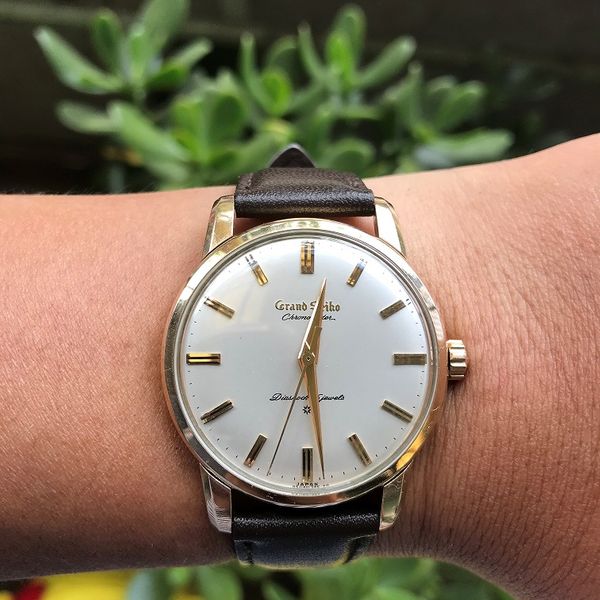 SOLD-Grand Seiko 3180 with raised logo dial. The first Grand Seiko circa   condition. | WatchCharts
