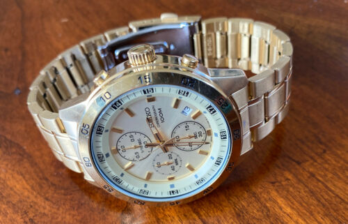 Seiko Chronograph Watch Gold tone 4T57-00K0 GWO Excellent Condition (W2) |  WatchCharts