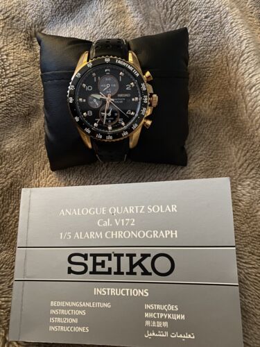 seiko analogue quartz solar cal.V172 1 5 chronograph mens watch