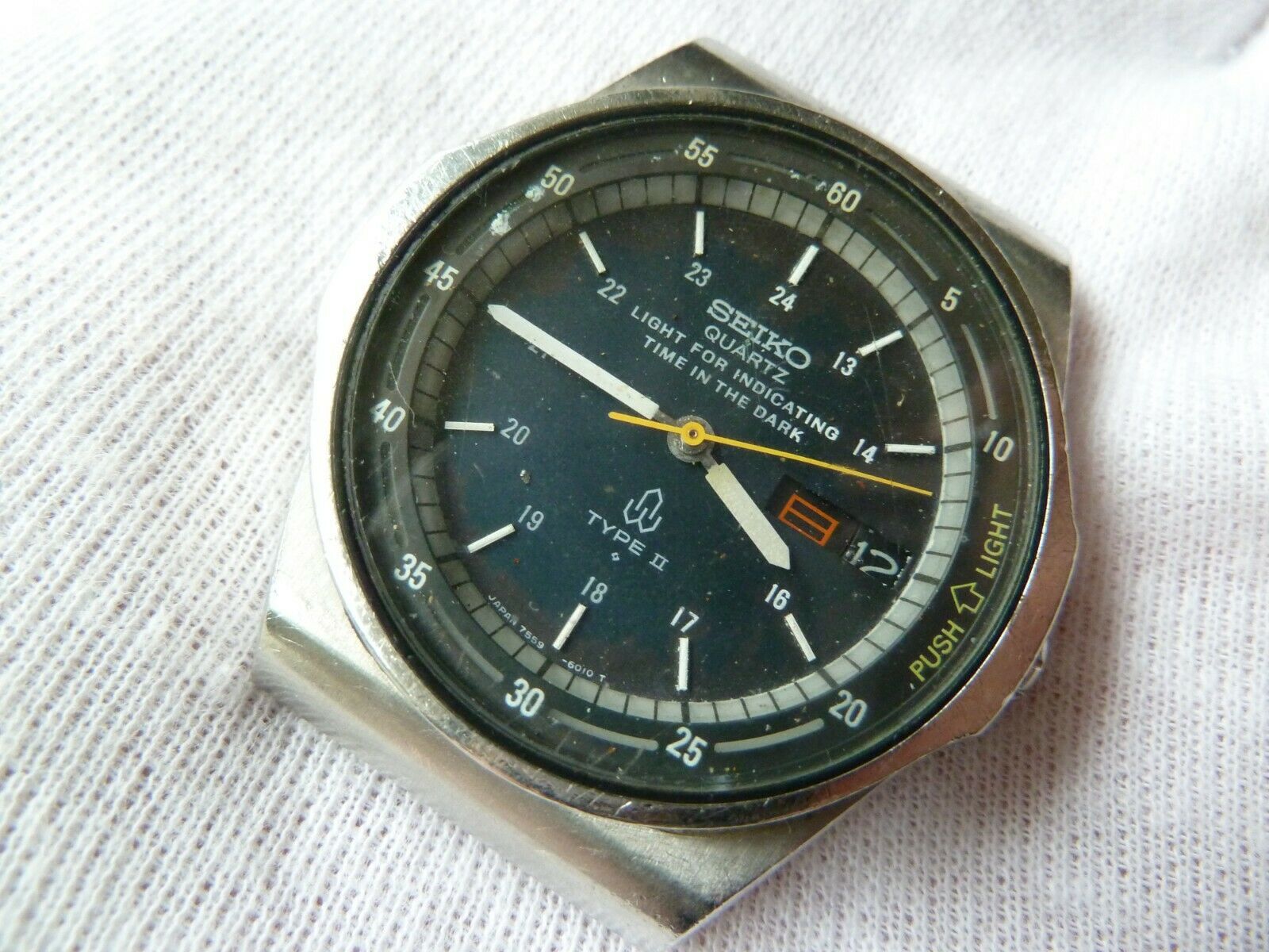 JUNK! RARE SEIKO TYPE II 7559-601A QUARTZ WITH LED LIGHT