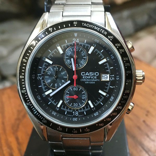 Casio Edifice EF 503 2328 Chronograph Speedmaster Homage Box Papers Awesome WatchCharts Marketplace