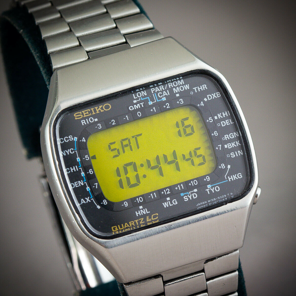 ✈️ 1977 SEIKO PAN AM AIRLINE PILOT WORLD TIME QUARTZ LCD DIGITAL 