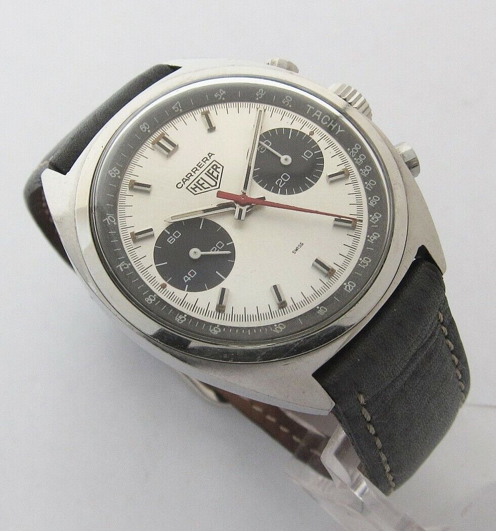 HEUER Carrera 30 ref.73353 SN Vintage Chronograph panda Valjoux