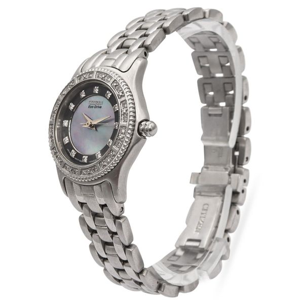 Citizen Eco Drive Mother of Pearl Dial Silver Steel Strap Watch For Women - EM0331-52W main image 0