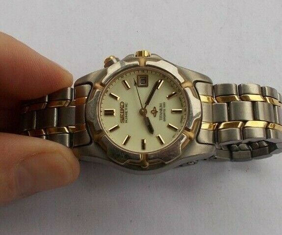 RARE Seiko Kinetic Titanium Sports 100 Watch Wristwatch 3M22