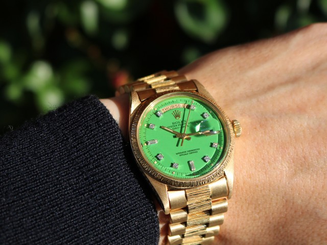 Rolex Daydate Green Stella Dial with Diamonds Extremly Rare