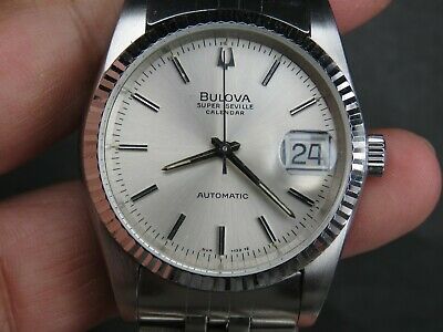 BULOVA SUPER SEVILLE CALENDAR 2872 17J SS STEEL SWISS DATE ...