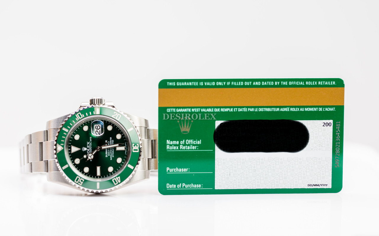 Rolex Submariner Hulk Full STICKERS OPEN CARD 116610LV