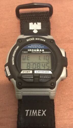 Vintage Men's Timex Watch Ironman Triathlon 8 Lap 200M Shock