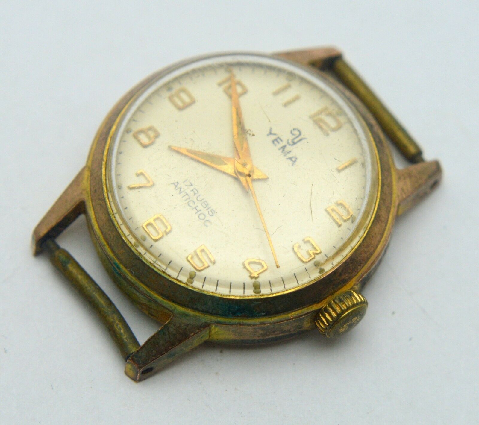 VINTAGE 1960s YEMA 17 RUBIS ANTICHOC MECHANICAL GOLD ROLLED WATCH