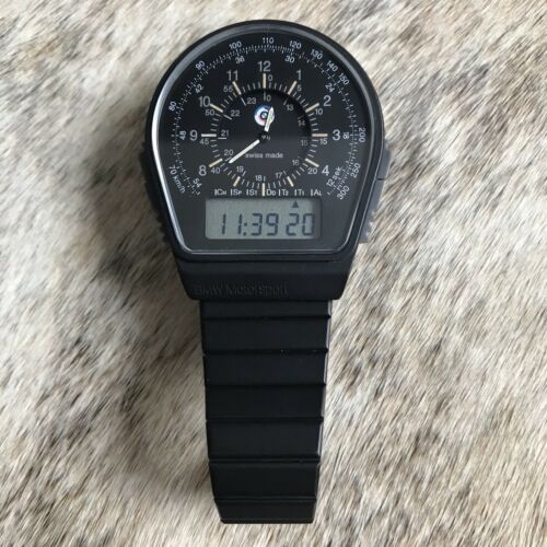 Vintage 70's Buler BMW M Motorsport Chronograph Digital LCD Ana