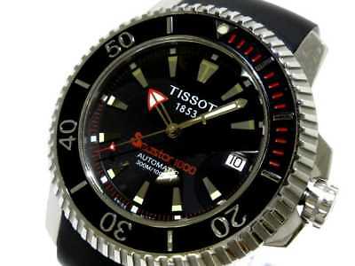 Auth TISSOT Seastar 1000 A464/564 Black Silver RKR-BC-24824 Mens ...