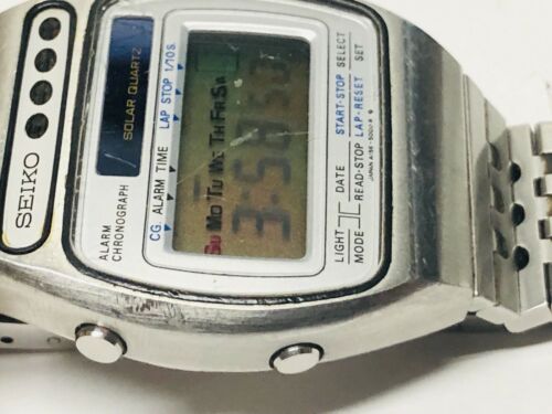 SEIKO A156-5010 DIGITAL ALARM CHRONOGRAPH STAINLESS STEEL