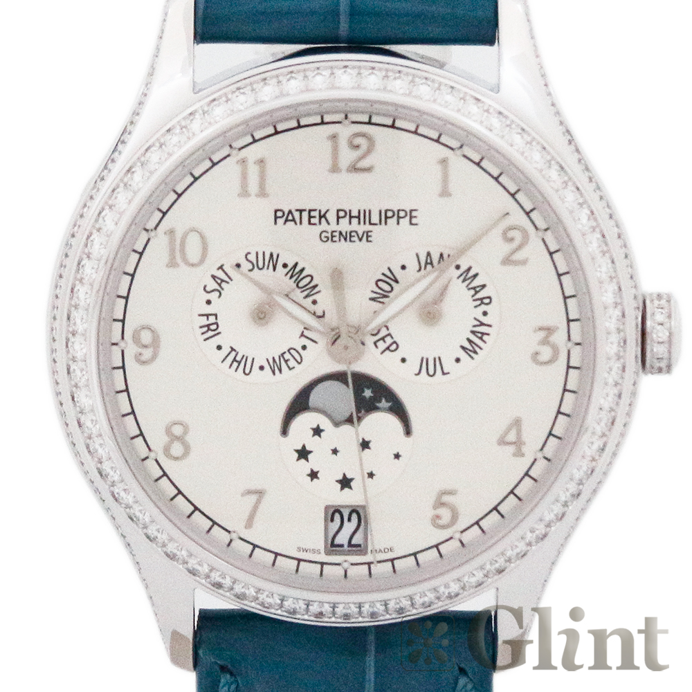 Patek Philippe Complication Annual Calendar Moon Phase 4947G 010 White Gold Watch New WatchCharts Marketplace