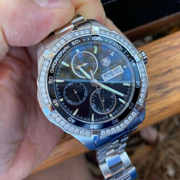 mens tag watch with diamonds
