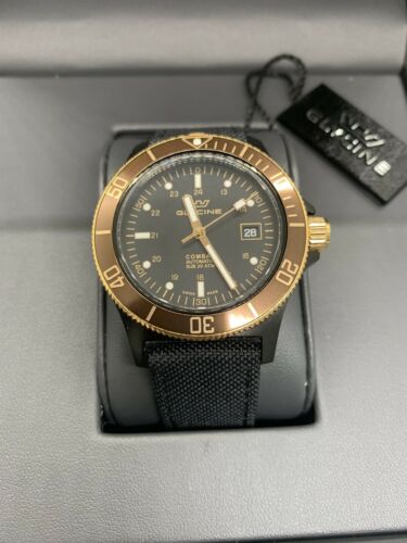 Glycine Combat Sub Golden Eye Black Dial PVD Stainless Auto Swiss