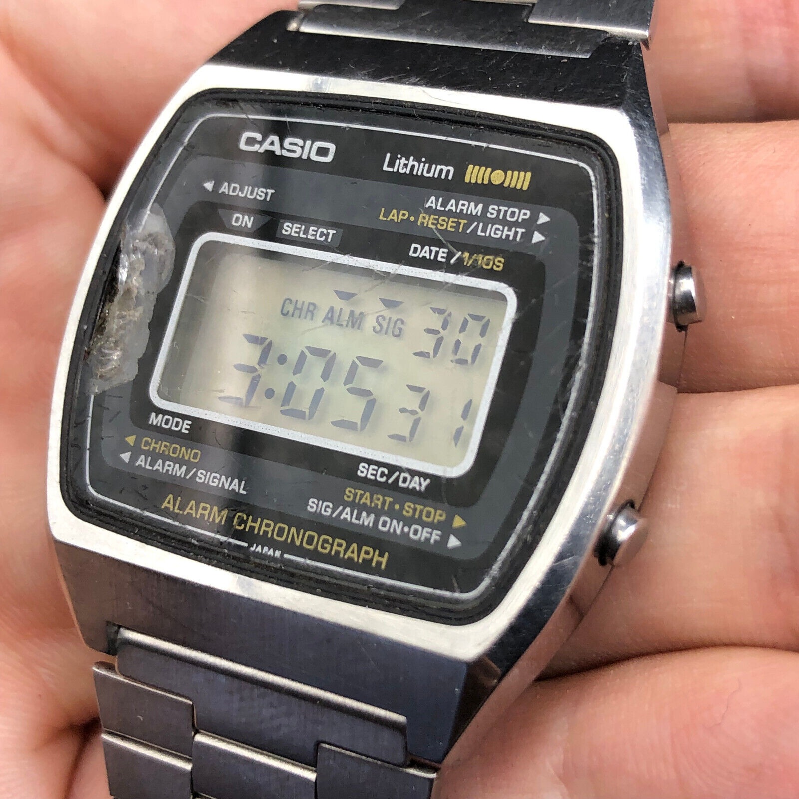 豊富なギフト CASIO 108 S007 Vintage Japan Alarm Chrono Watch 1980's 時計