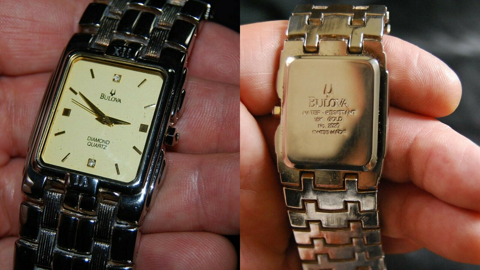 bulova 18k gold watch swiss made