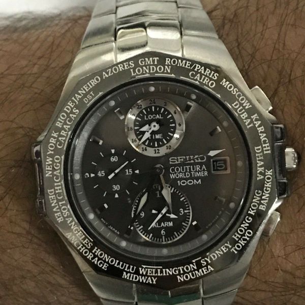 Spl001 Seiko Men's Coutura World Timer Watch Model# SPL001 sapphire s/s band ...