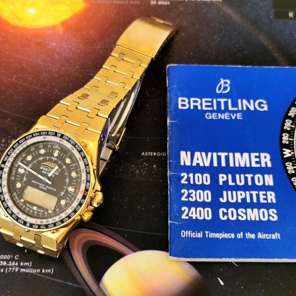Montre Breitling Navitimer GMT Cosmos 2400 Quartz Ana-Digi Vintage 1980 - À Réparer