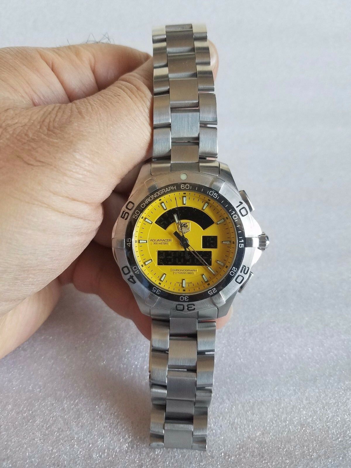 TAG HEUER AQUARACER CHRONOTIMER YELLOW DIAL MEN S WATCH CAF1011