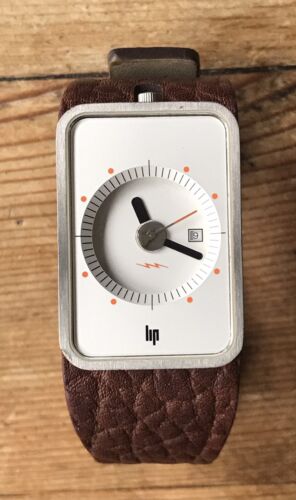 Lip 腕時計 fridge 1870922 Lip Fridge Watch Retro Vintage Style Unisex Brown Leather Roger