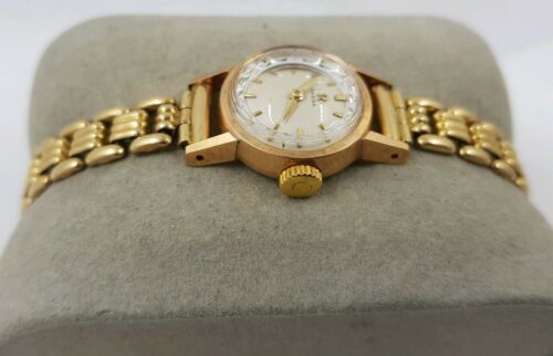 Omega Swiss Ladies Gold Plated Cocktail Watch 483 Diamond Cut