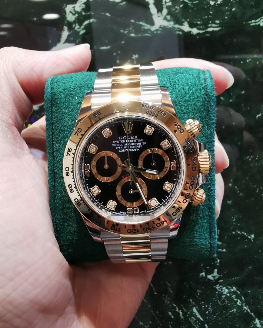 2022 Rolex Daytona half gold black diamond dial 116503