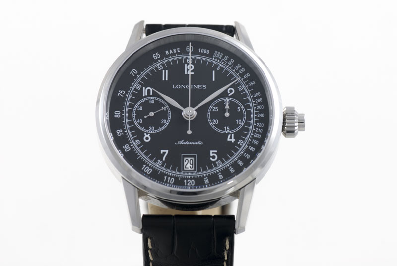 Longines Heritage Column Wheel Single Push Piece Chronograph Black L2.800.4.53