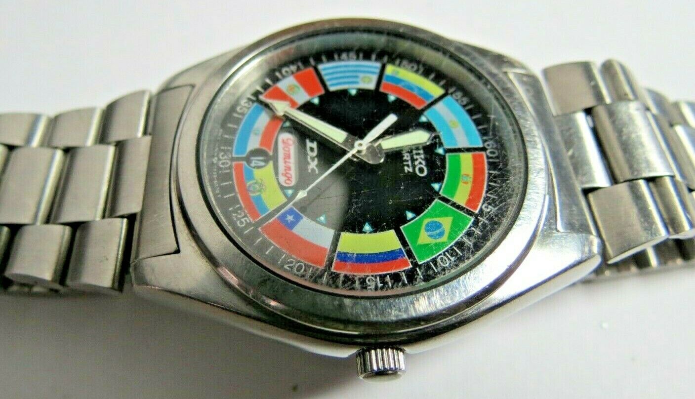 1円スタート SEIKO セイコー DX 5Y23-8230 サッカーボール文字盤 