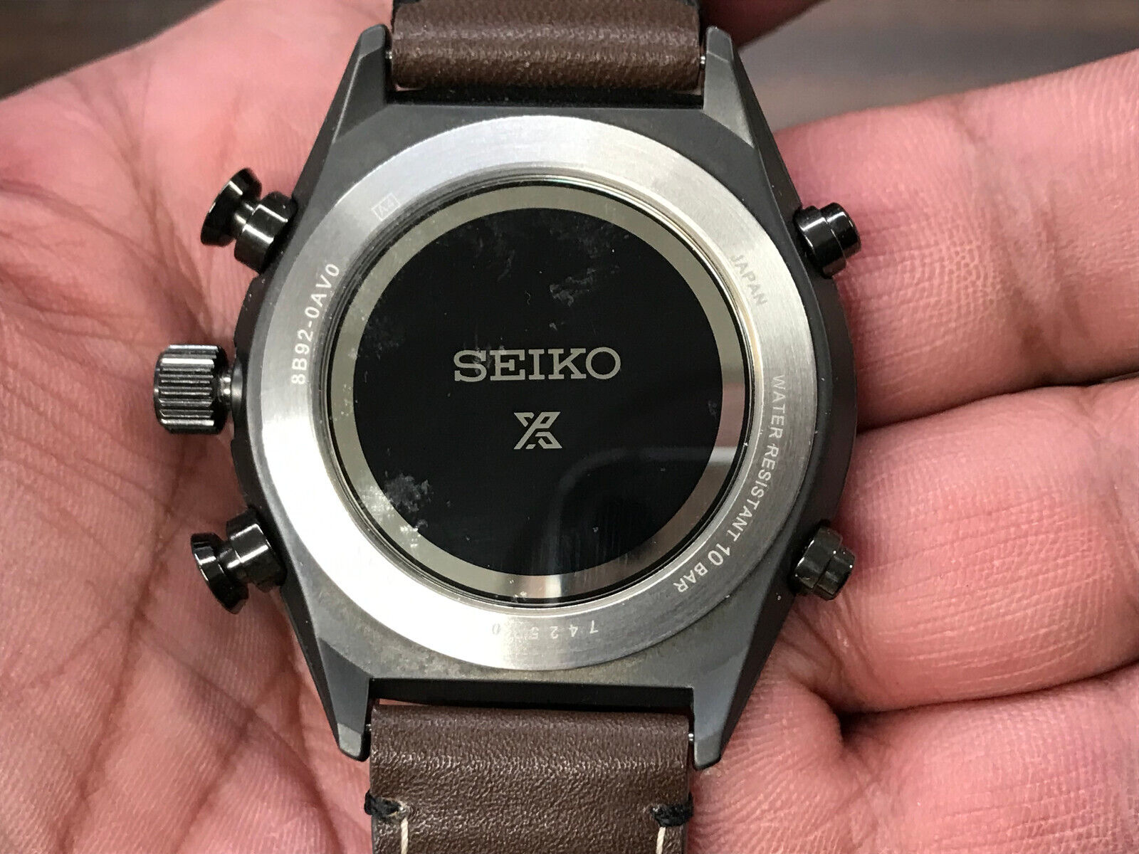 Seiko Men s Watch 8B92 0AV0 Prospex Radio Sync Solar Chronograph