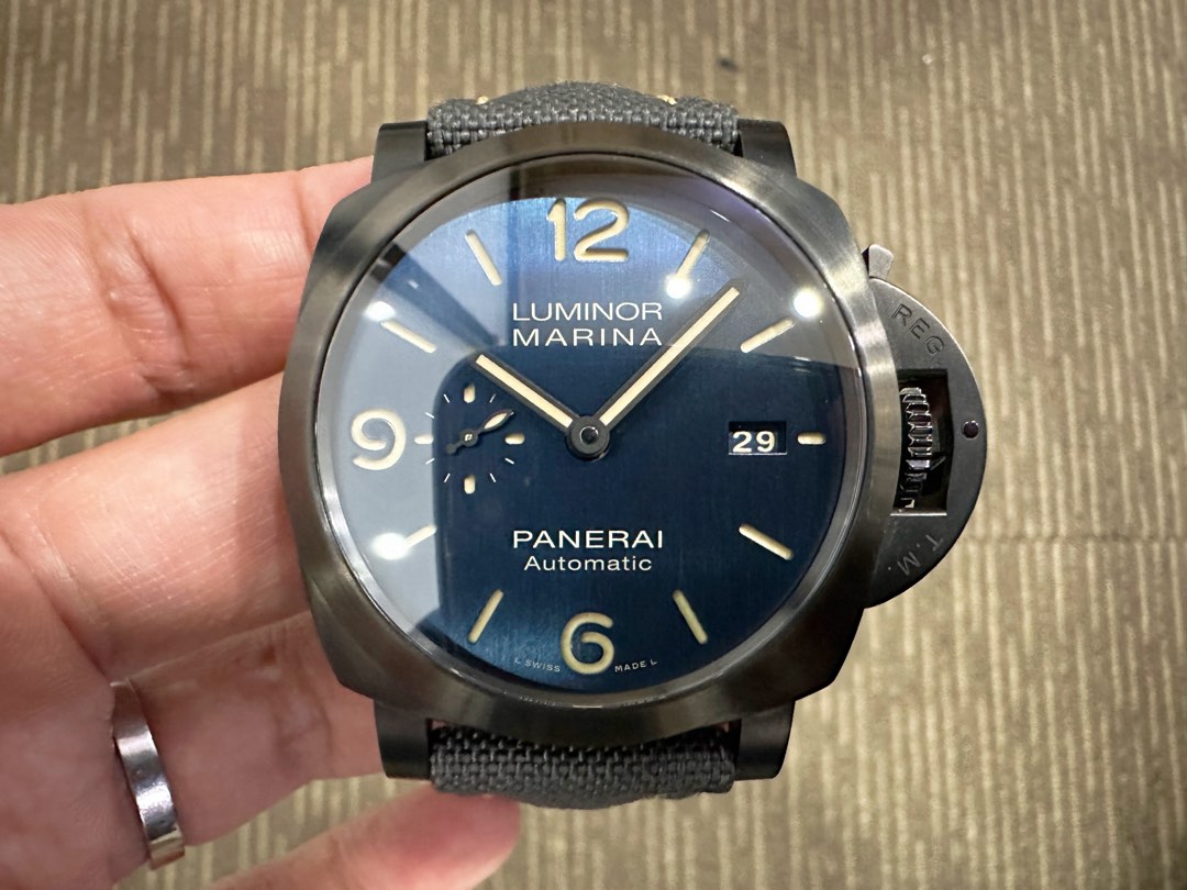 Like New Oct 19 Panerai Luminor Marina Titanium Bucherer Blue