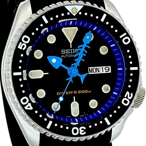 Vintage SEIKO SKX007 diver FISHBONE hands Mod 7S26 with Genuine case ...