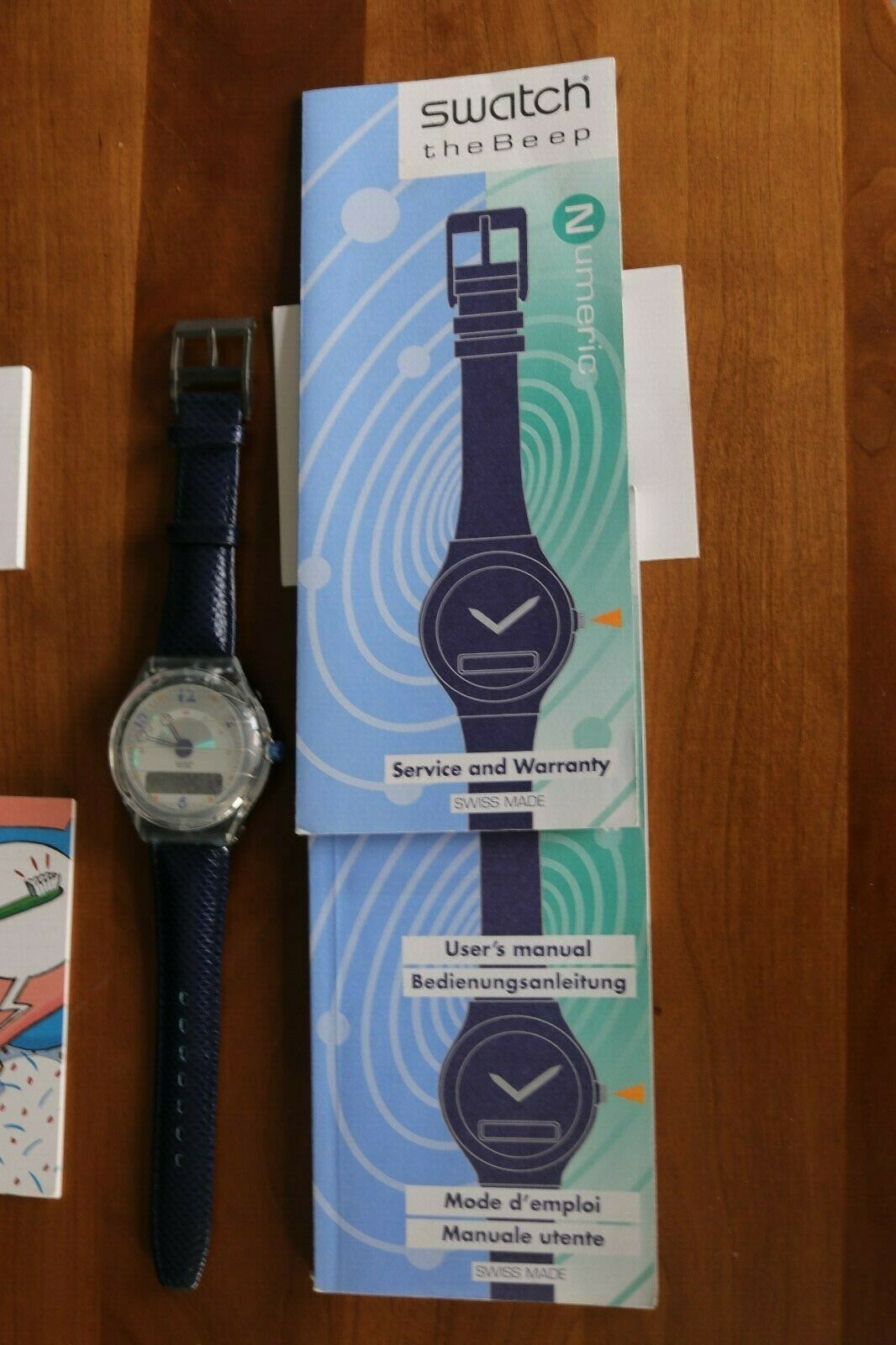 Vintage 1994 Swatch Beep Pager Wristwatch -Spacing Blue 1994 Blue