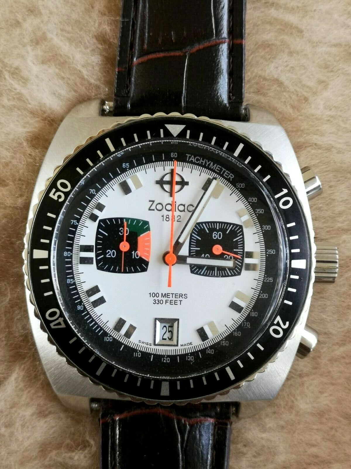 ZODIAC SEA DRAGON ZO2211 Chronograph PANDA Dial St. Steel