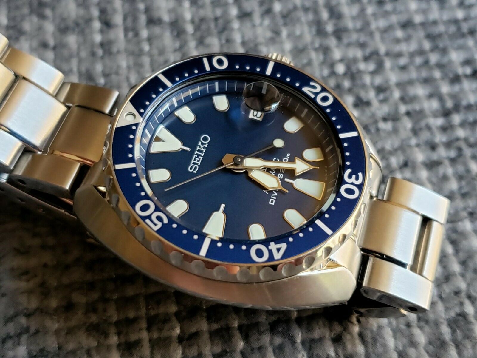 Seiko Prospex Mini Turtle Blue SRPC39 with Original Seiko Bracelet