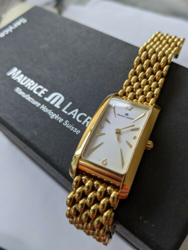 Ladies Maurice Lacroix Gold Plated Tank Quartz Watch 47812