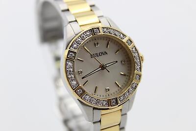 Bulova 98R236 Two Tone Stainless Steel Diamond Accented Ladies Wristwatch WatchCharts