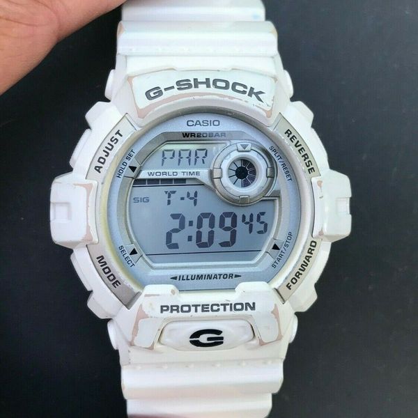 skuffe Peck fort CASIO G-Shock G-8900A-7 (3285) 20 BAR World Time 50mm White case Silver  face | WatchCharts